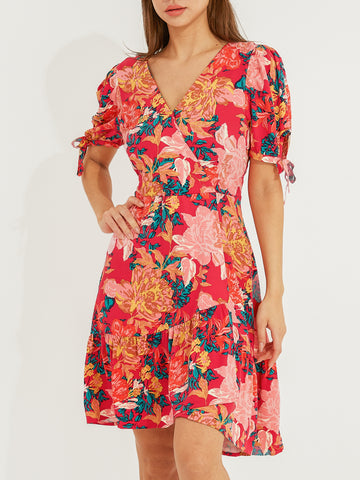 Raspberry Flowers Dress
